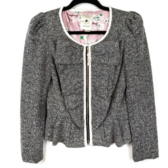 Anthropologie Elevenses Half Pass Ruffle Jacket - Picture 7 of 8